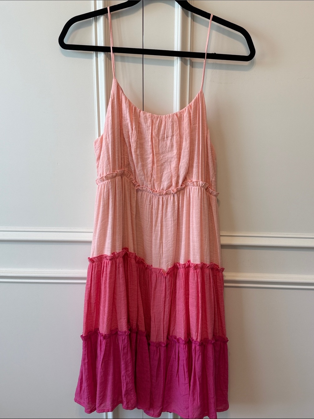 Pink Lily Pink Ombre Tiered Midi Dress